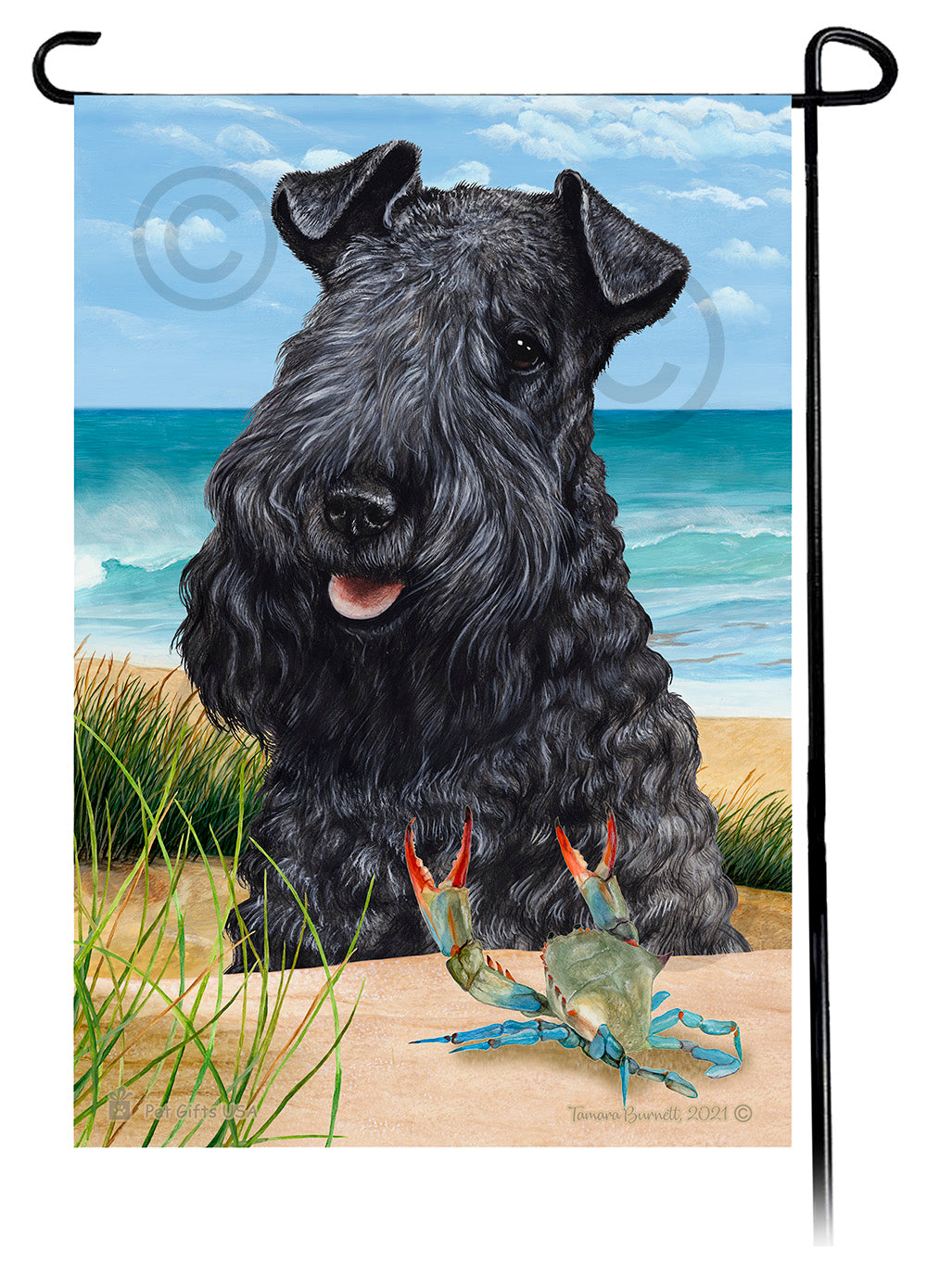 Kerry Blue Terrier Summer Flowers Garden Flag