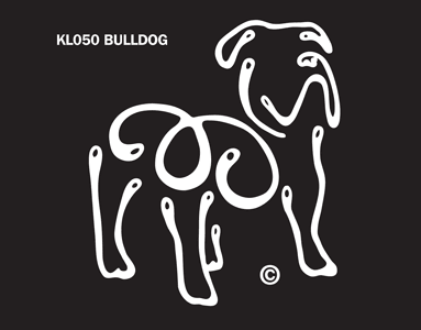 English Bulldog K-Lines Window Tattoo