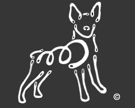 Rat Terrier K-Lines Window Tattoo