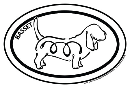 Basset Hound K-Lines Euro Style Tattoo Magnets