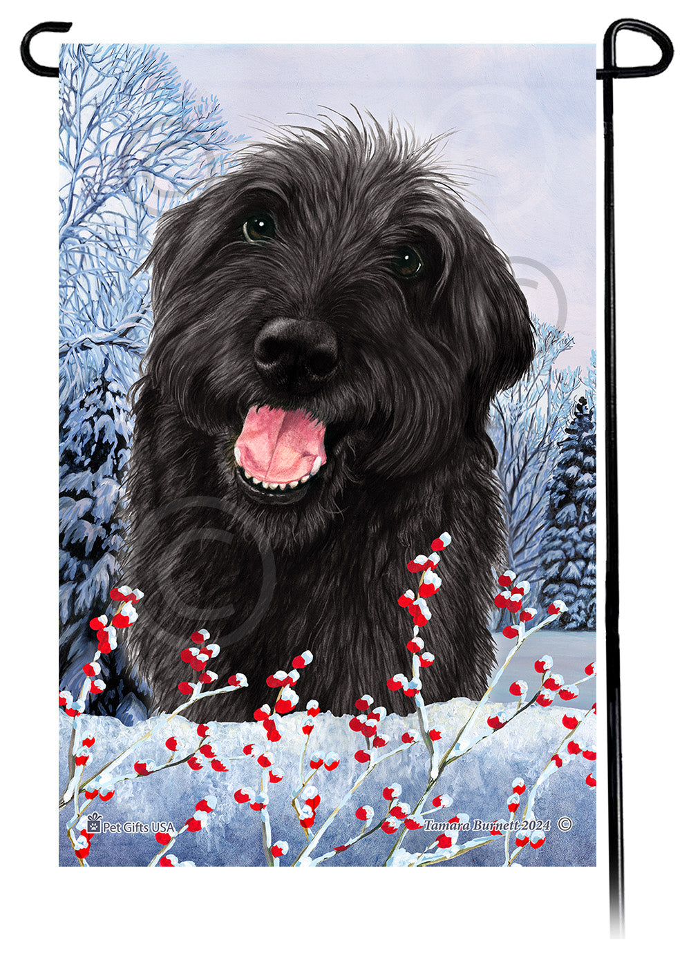 Doodle Winterberries Garden Flags