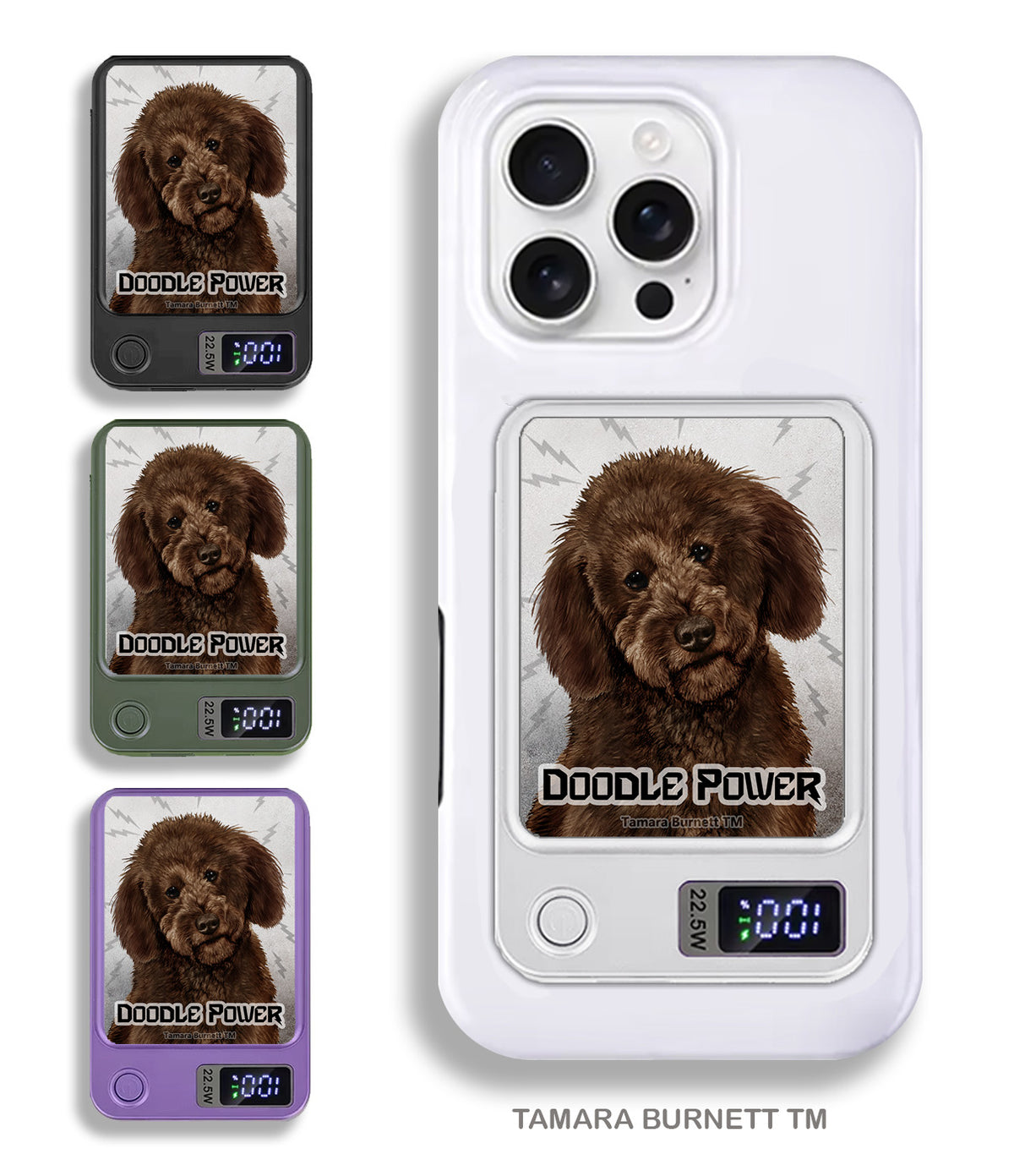 Labradoodle Chocolate Phone Bank Wireless Charger