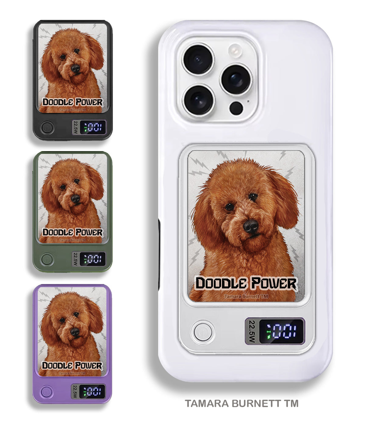 Labradoodle Red Phone Bank Wireless Charger