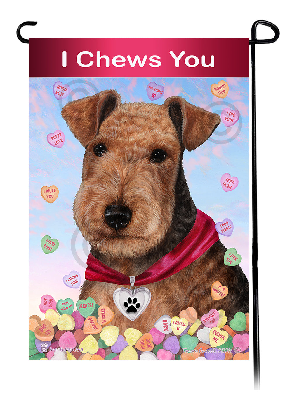 Lakeland Terrier Valentine Sweetheart Garden Flags