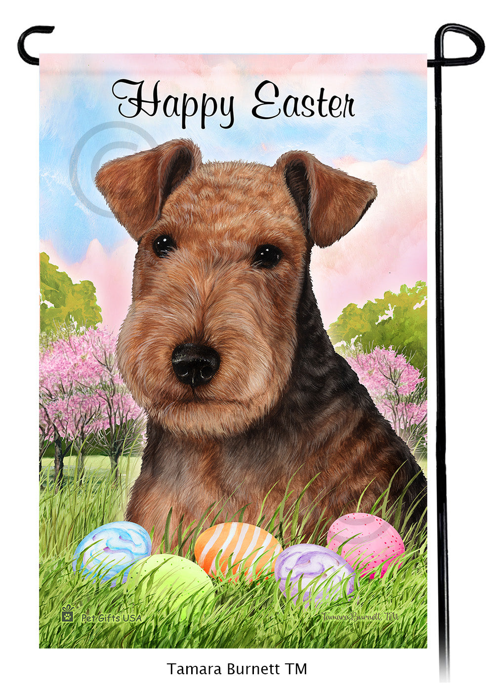 Lakeland Terrier Happy Easter Garden Flags