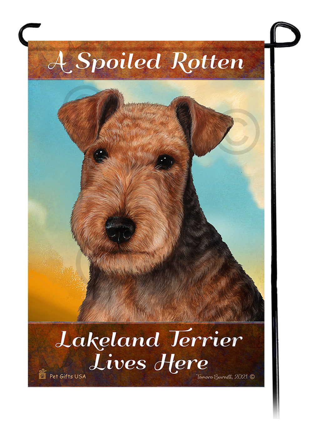 Lakeland Terrier Spoiled Rotten Garden Flags
