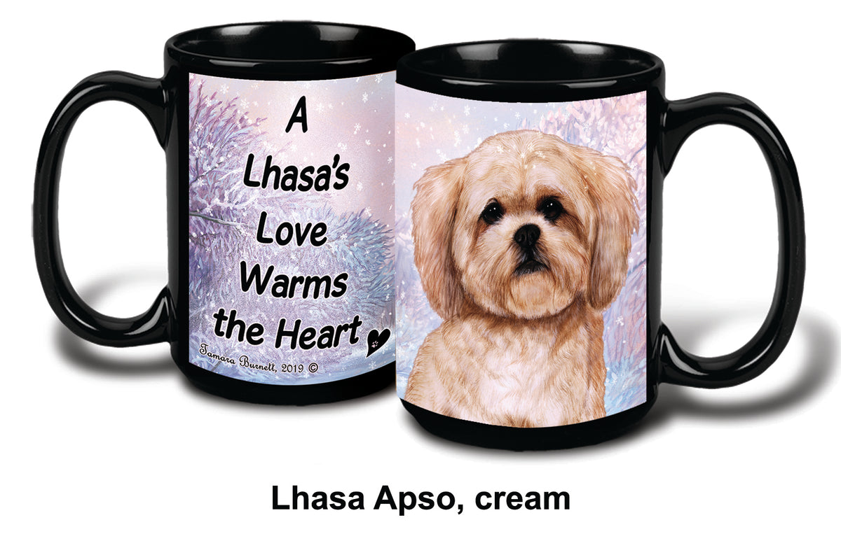 Lhasa Apso Cream Winter Mug 15 oz