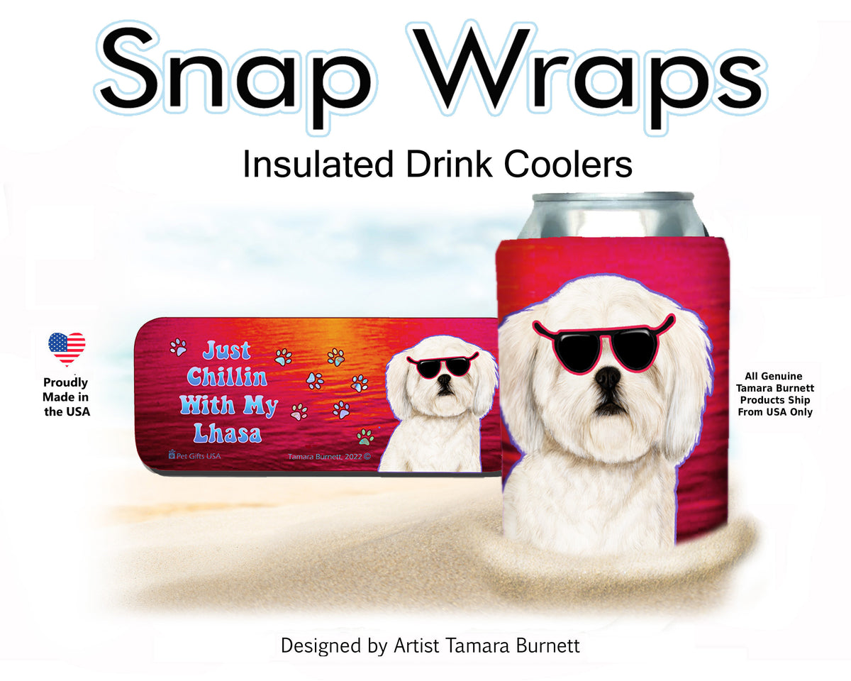 Lhasa Apso White Snap Wrap Cozy