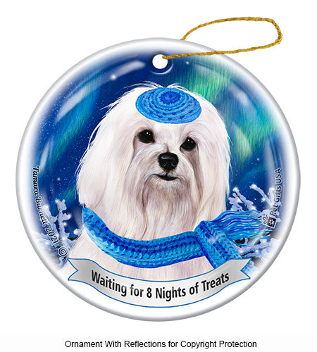 Maltese White Hanukkah Ornament