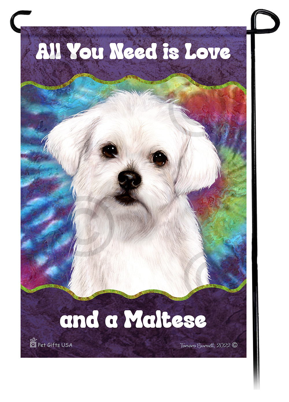 Maltese All You Need Is Love Garden Flag