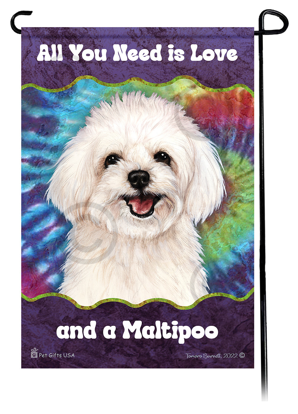 Maltipoo All You Need Is Love Garden Flags