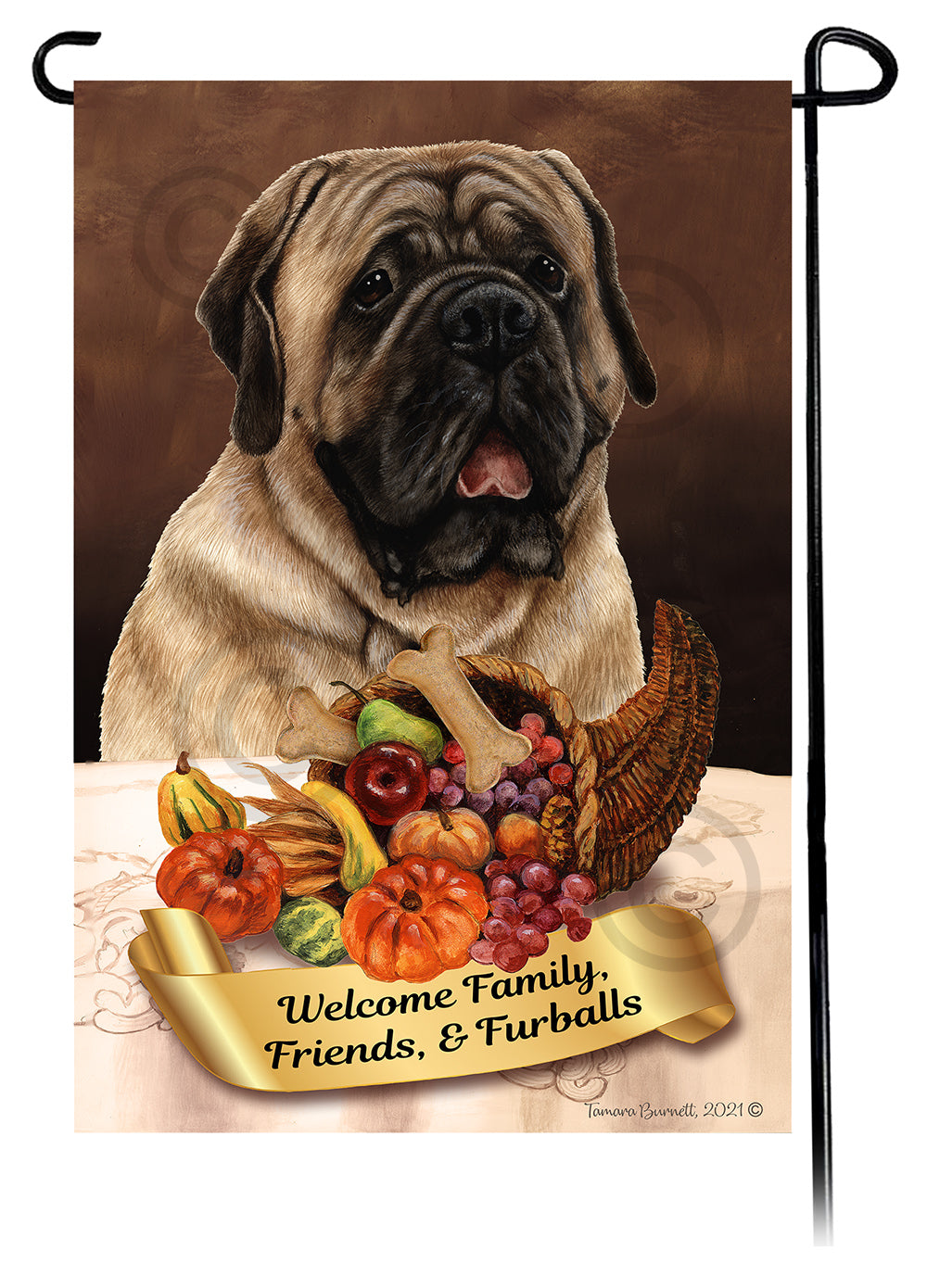 Mastiff Thanksgiving Garden Flags