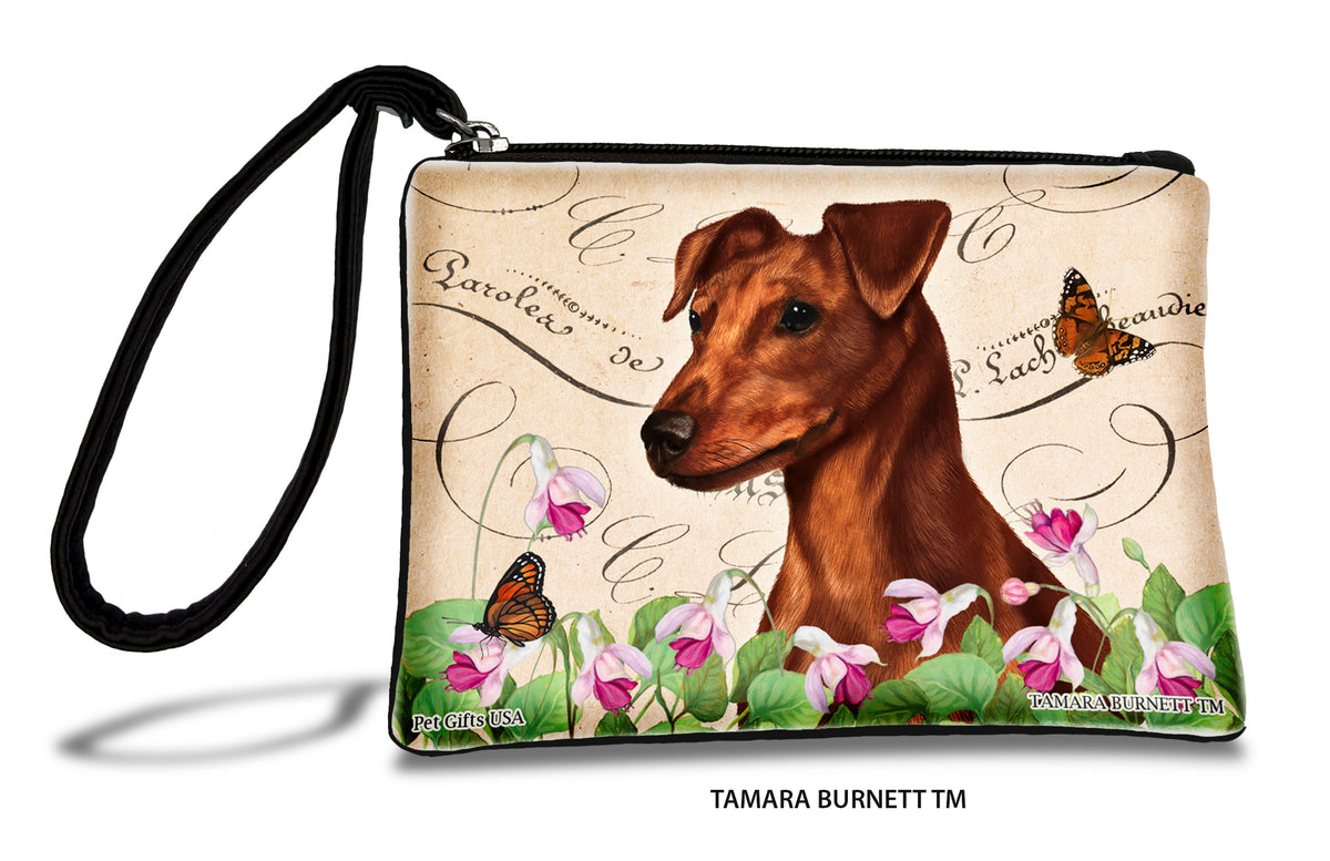 Min Pin Uncropped Red Zippees Pet Pouch