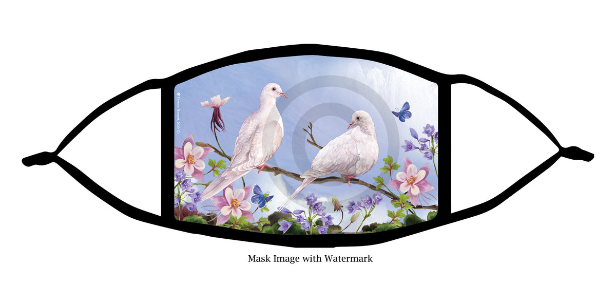 Mourning Dove (White) Face Mask