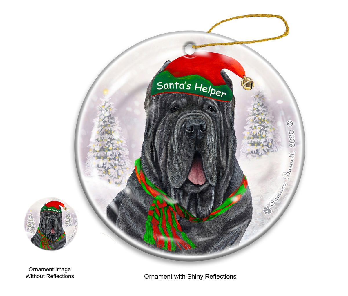 Neapolitan Mastiff Cropped Blue Ornament