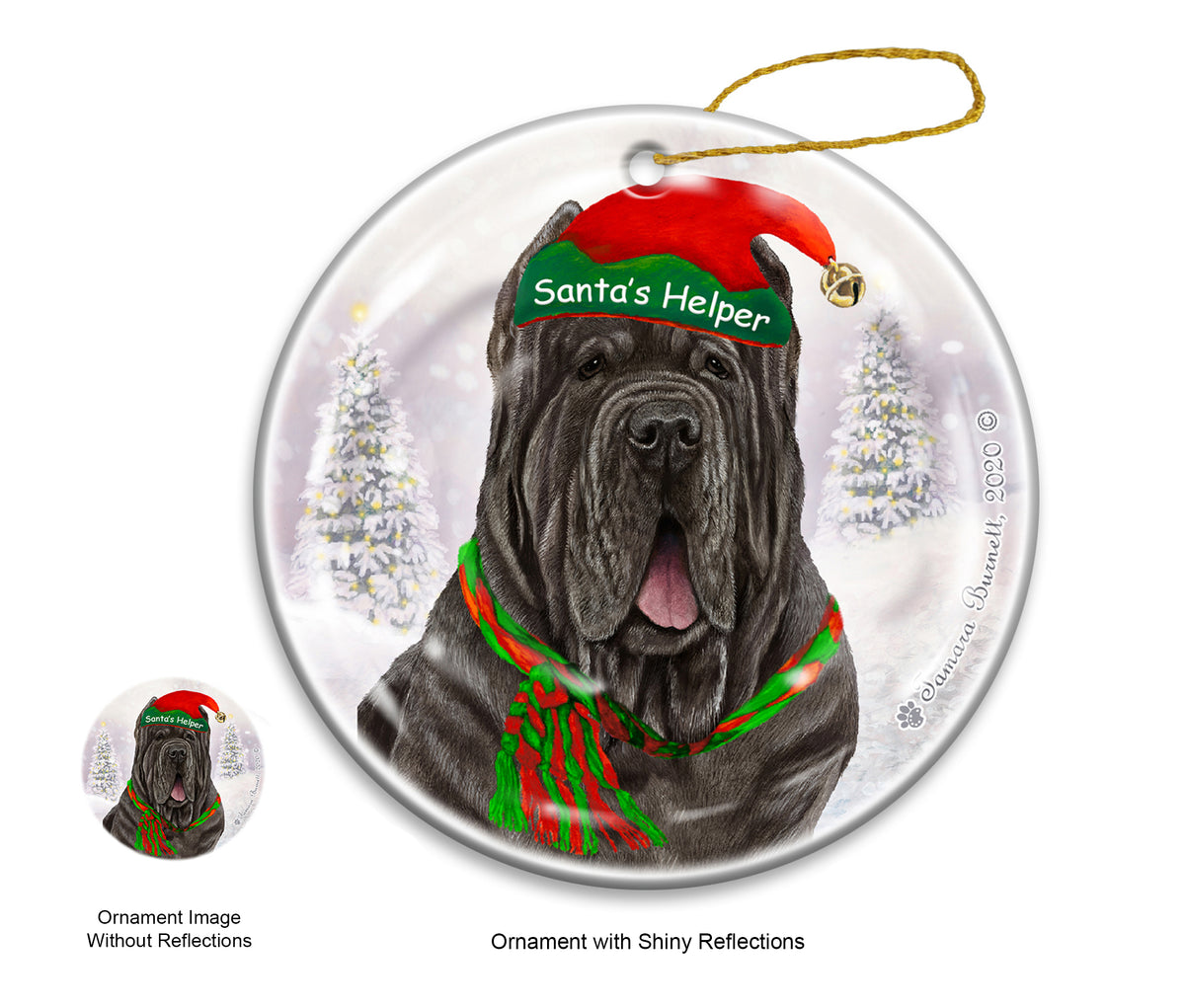 Neapolitan Mastiff Cropped Tawny Ornament