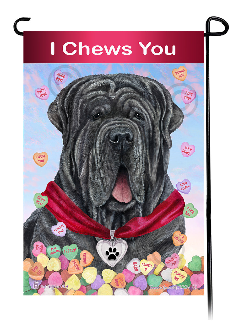 Mastiff Valentine Sweetheart - Garden Flag