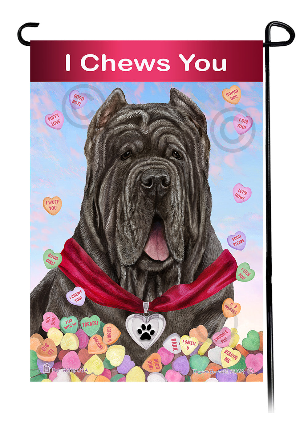 Mastiff Valentine Sweetheart - Garden Flag