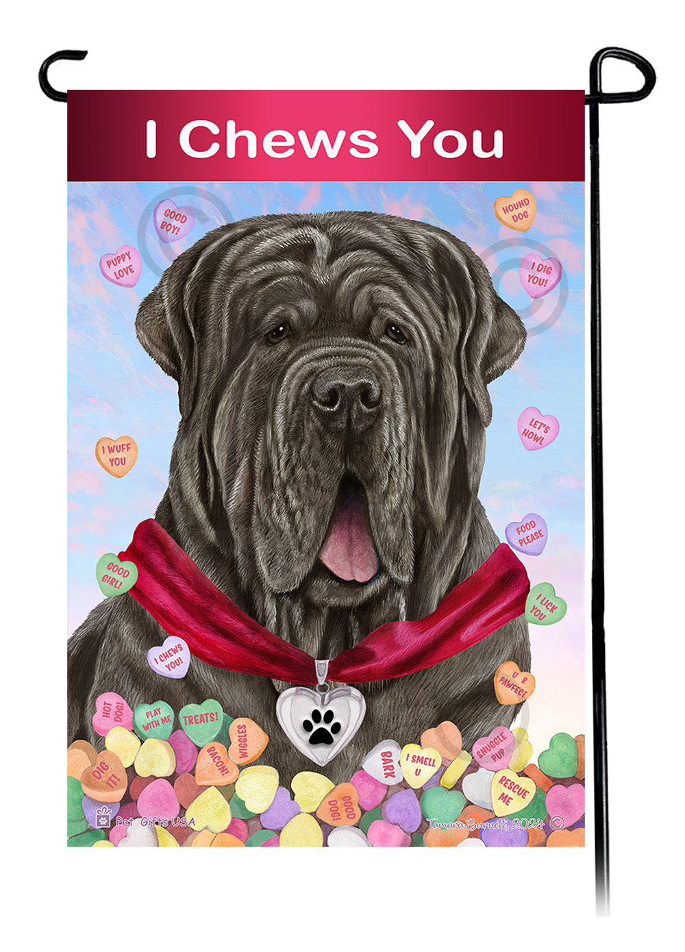Mastiff Valentine Sweetheart - Garden Flag