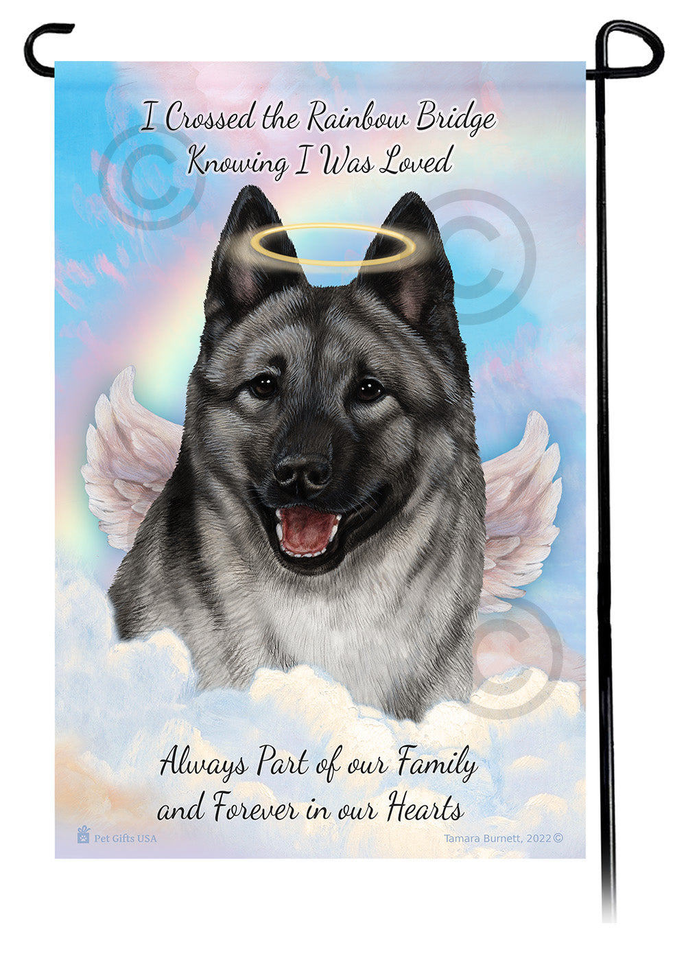 Norwegian Elkhound Memorial Garden Flags