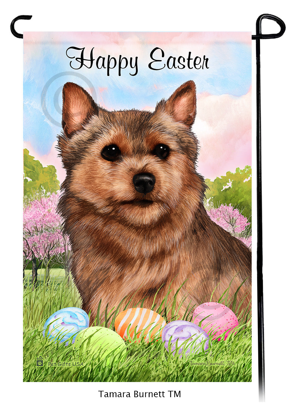 Norwich Terrier Happy Easter - Garden Flag