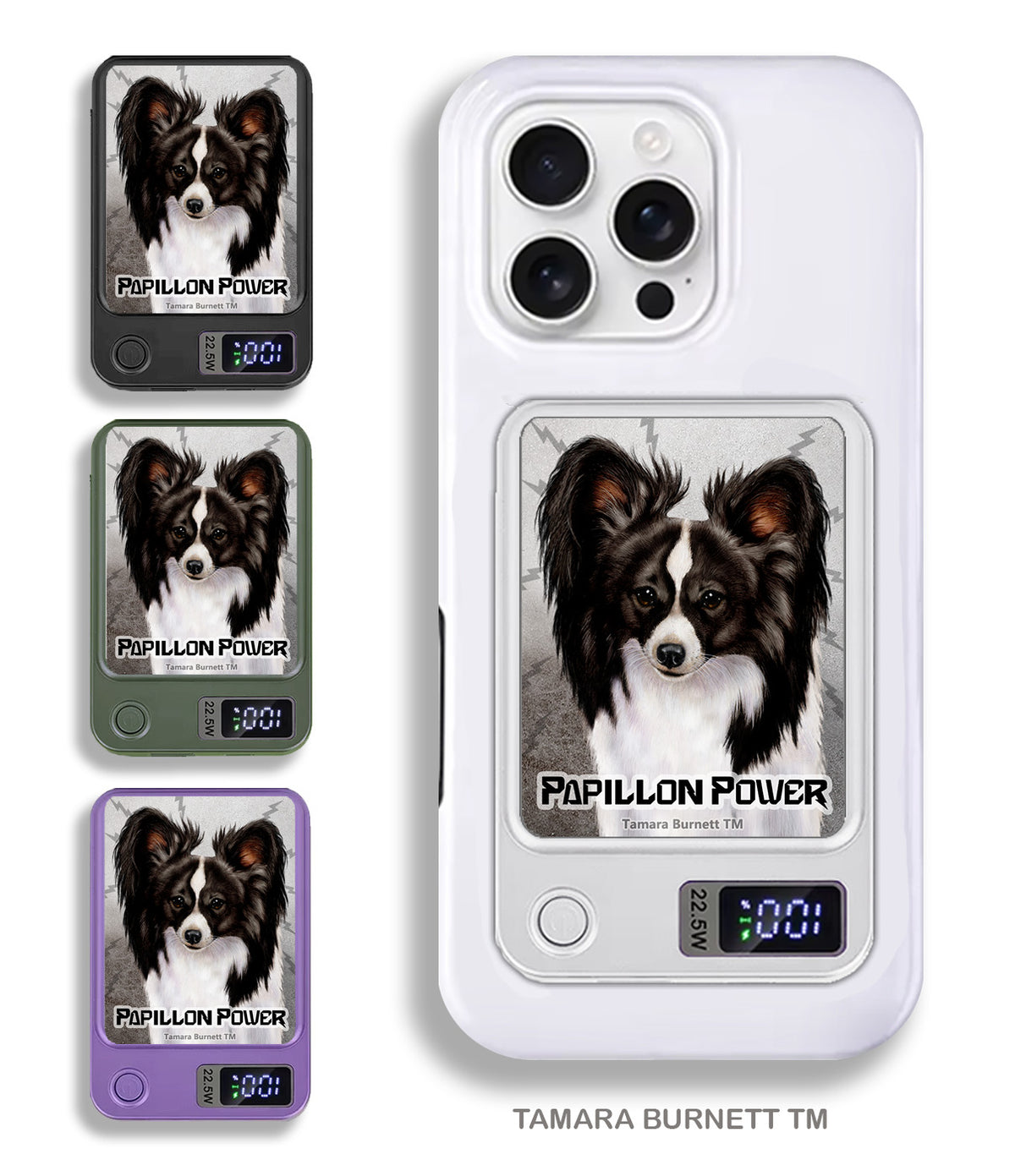 Papillon Black and White Phone Bank Wireless Charger