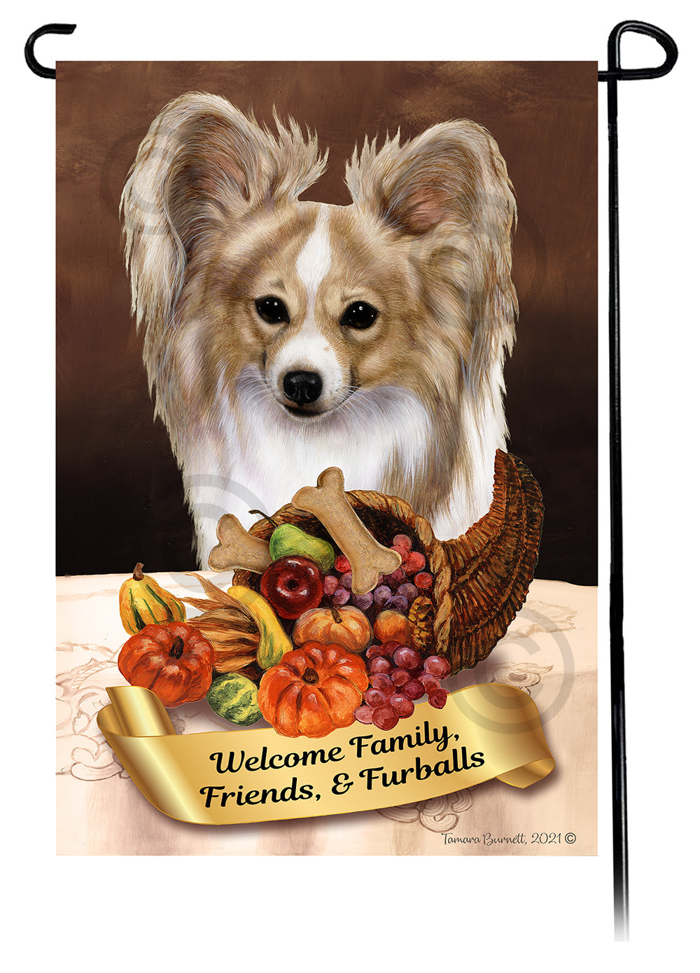 Papillon Thanksgiving - Garden Flag