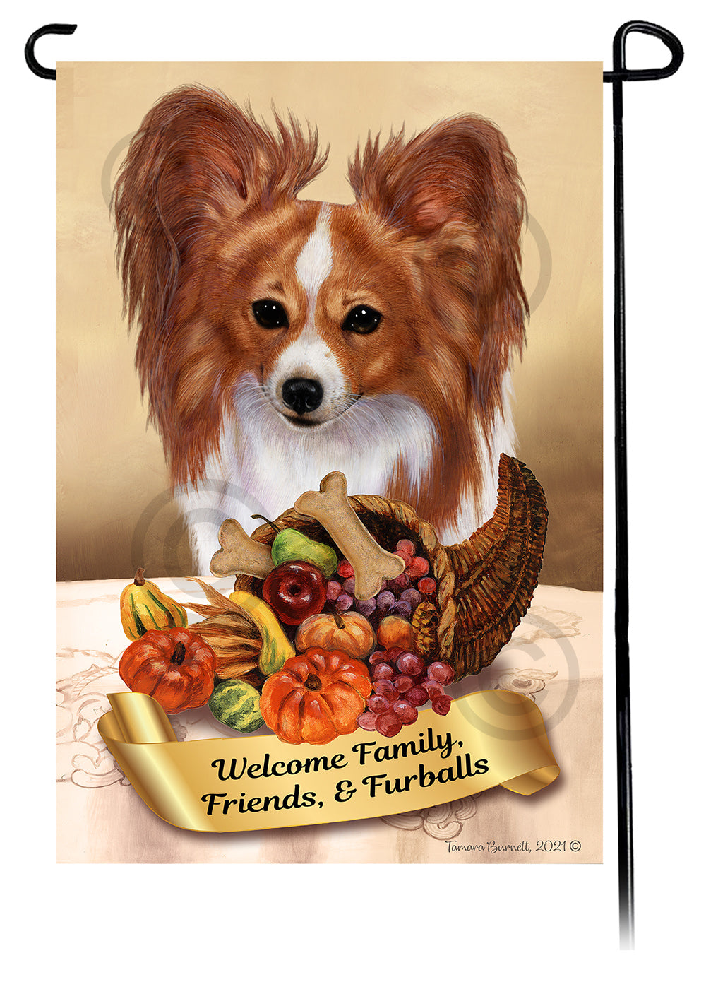 Papillon Thanksgiving - Garden Flag