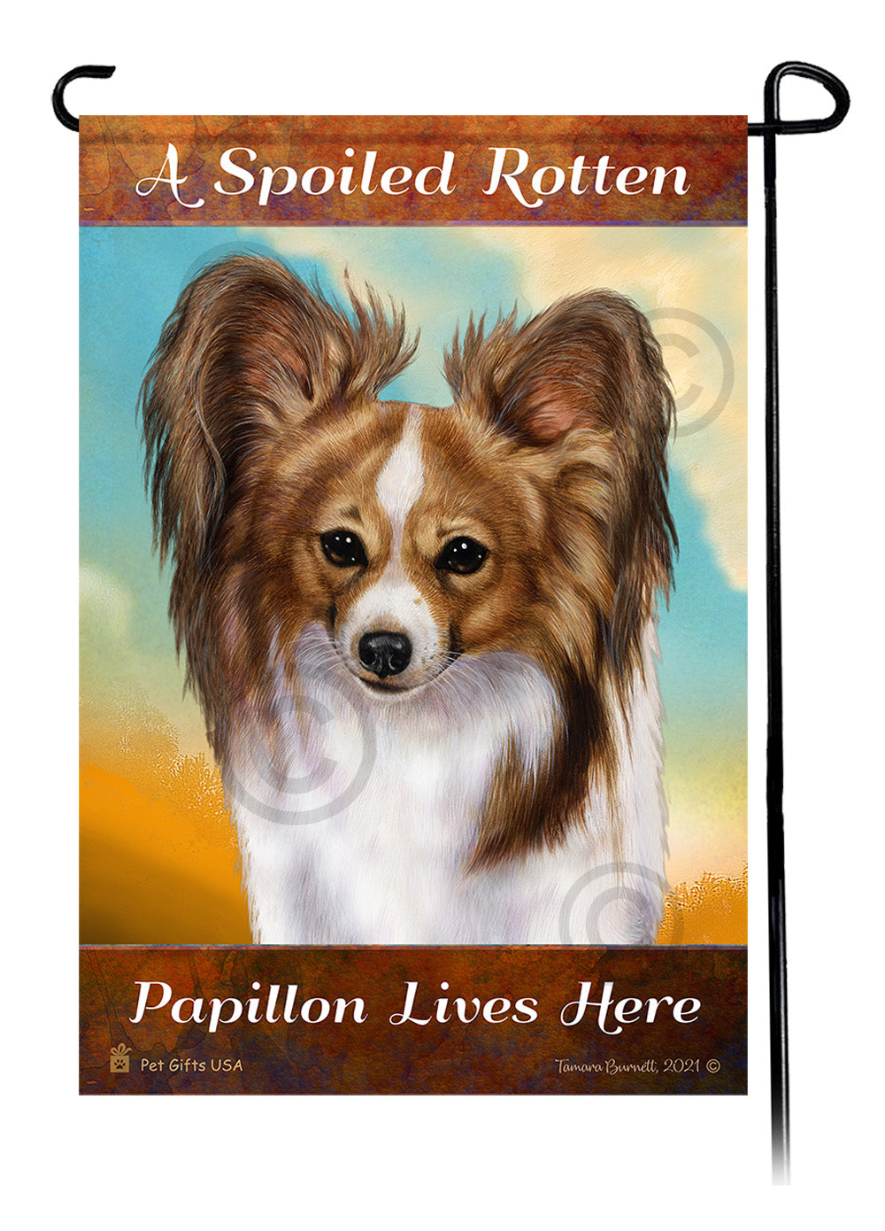 Papillon Spoiled Rotten - Garden Flag