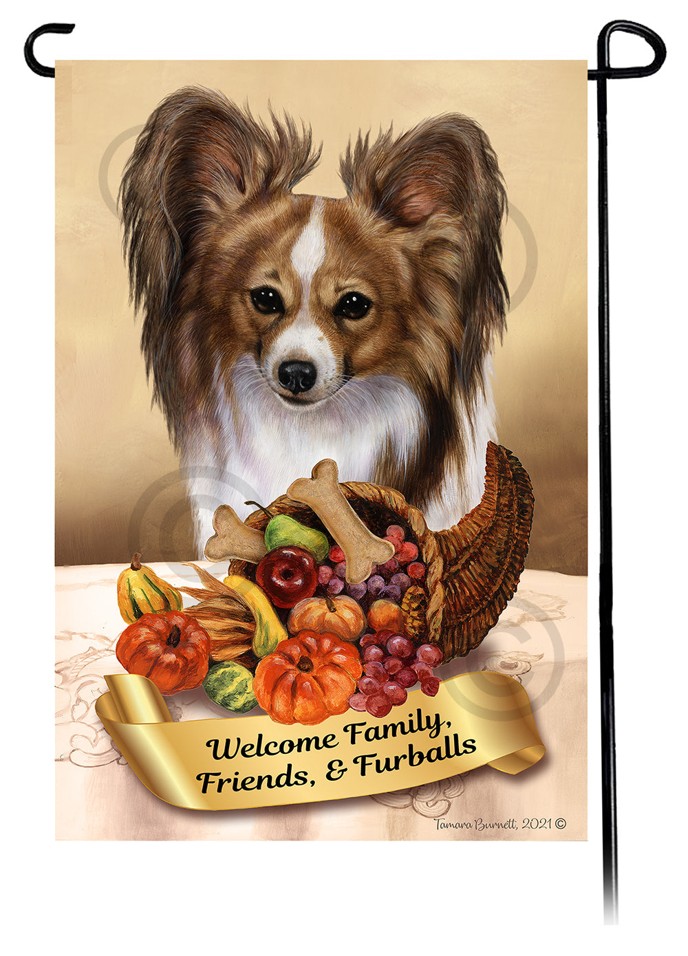 Papillon Thanksgiving - Garden Flag