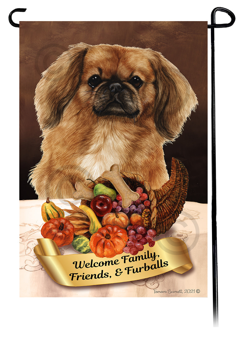 Pekingese Thanksgiving - Garden Flag