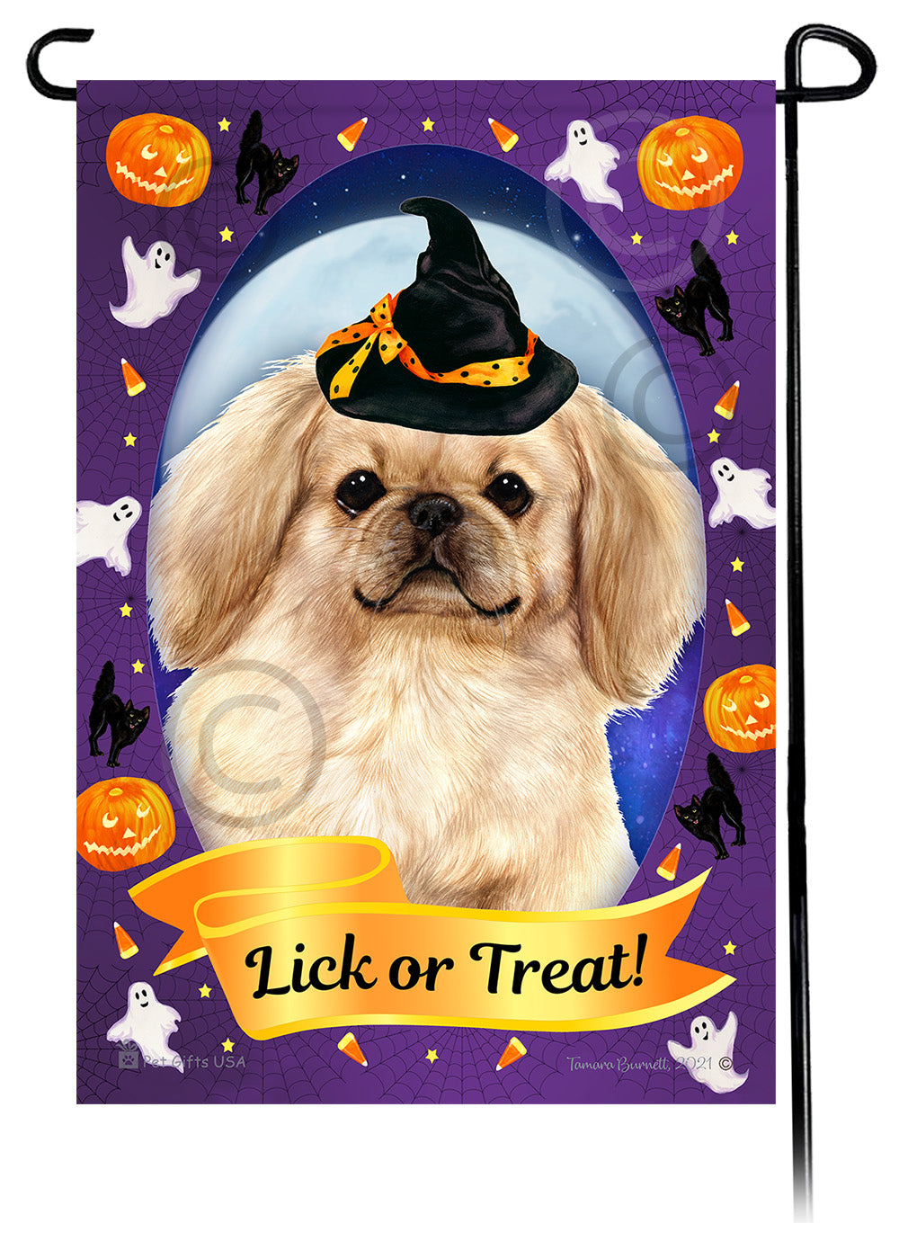 Pekingese Halloween Howls - Garden Flag