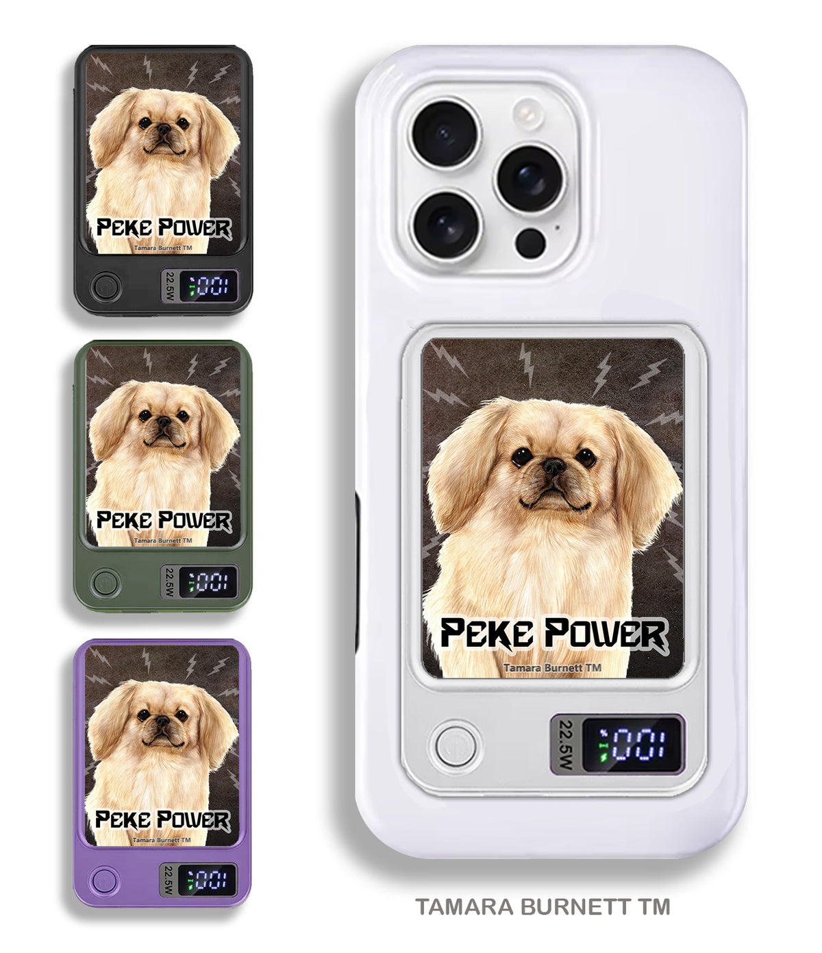 Pekingese Cream Phone Bank Wireless Charger