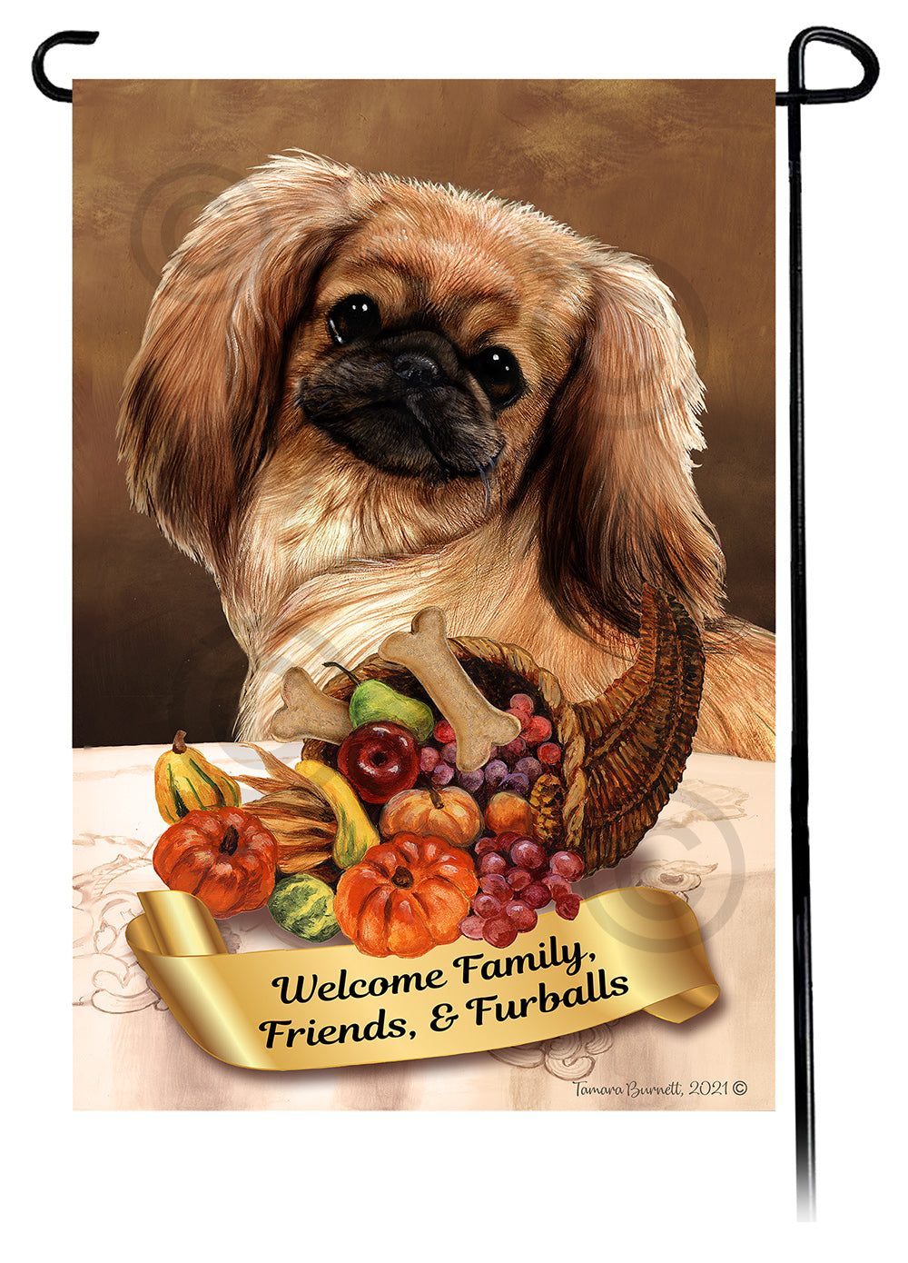 Pekingese Thanksgiving - Garden Flag