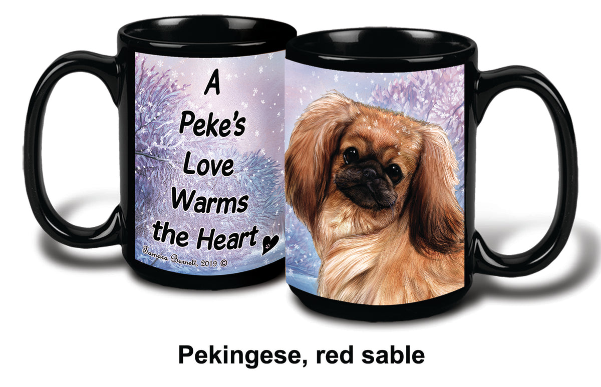 Pekingnese Red Winter Mug 15 oz