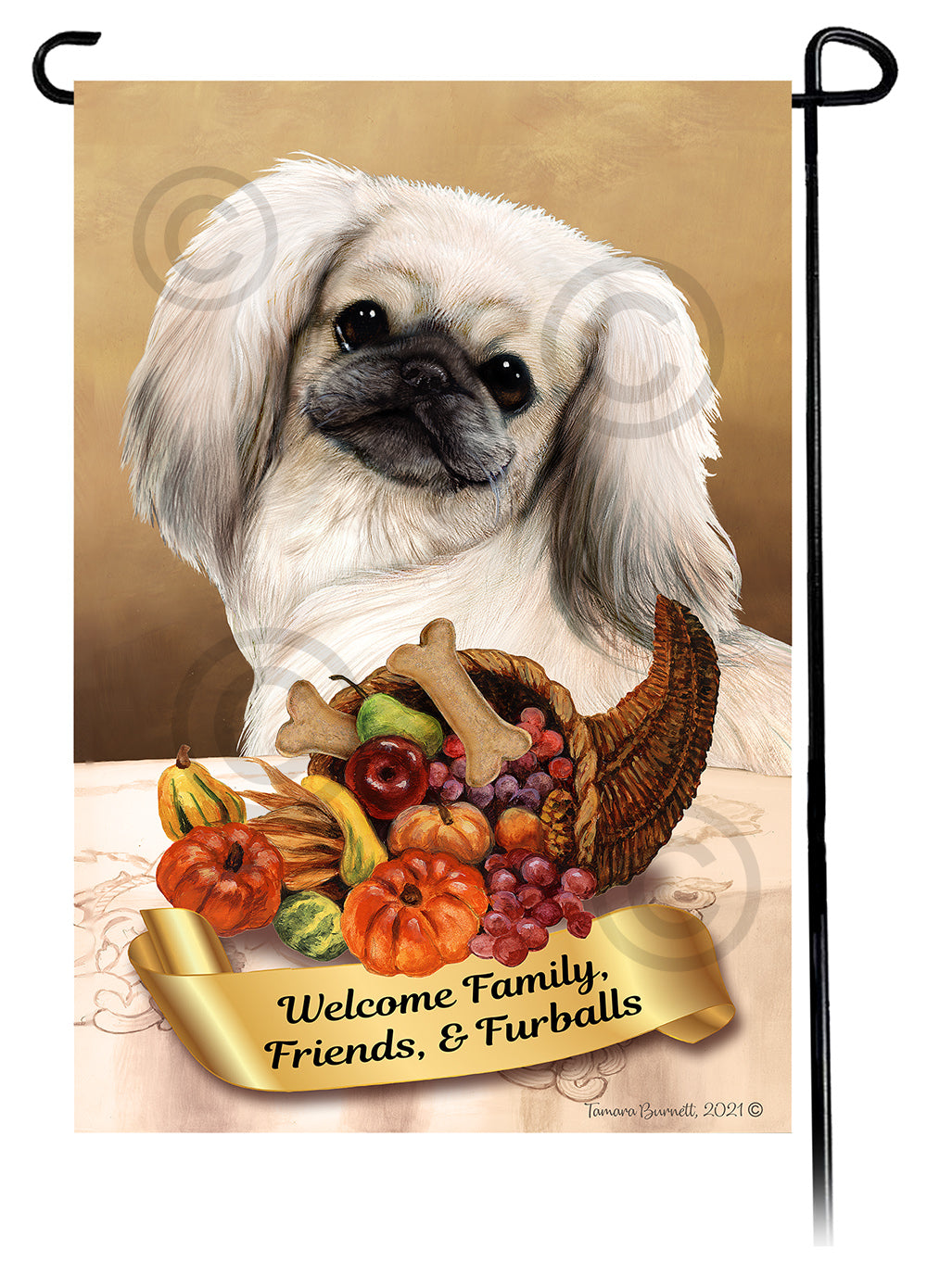 Pekingese Thanksgiving - Garden Flag