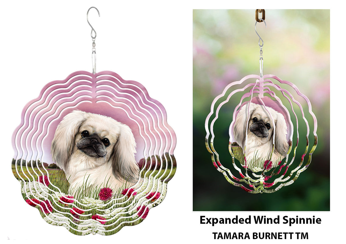 Pekingese White Wind Spinner