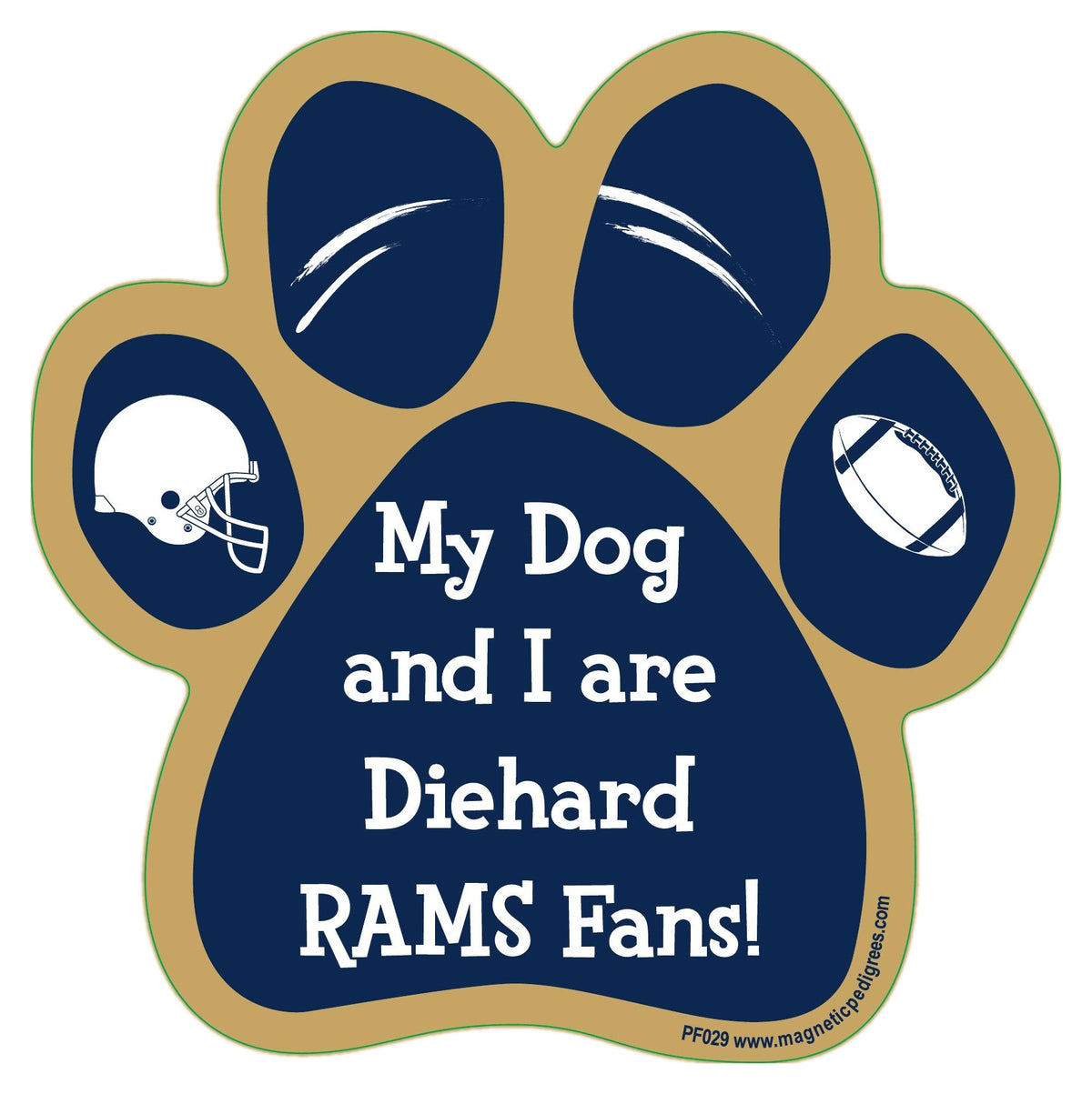 Football Diehard Paw Shaped Magnets
