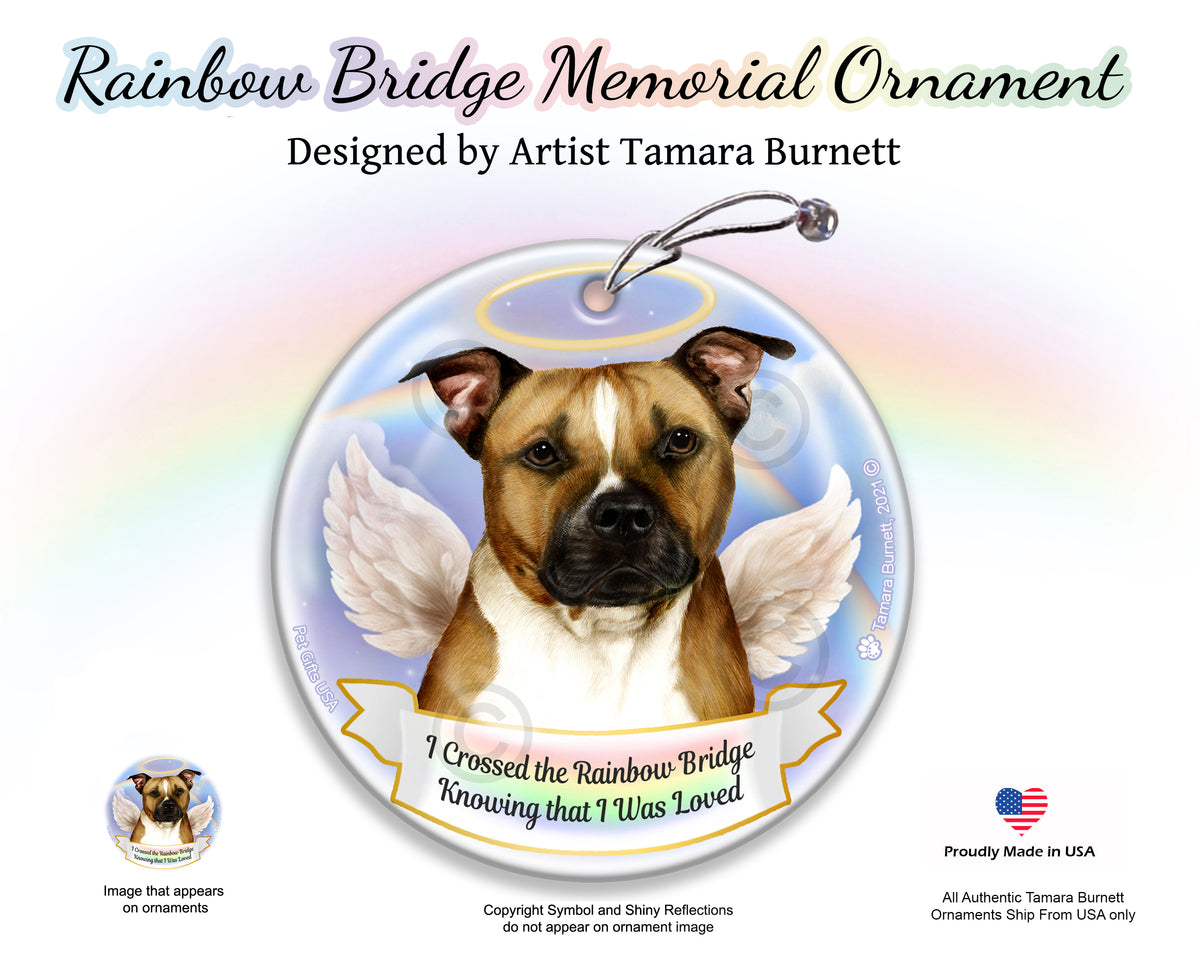 Pit Bull Rainbow Bridge Memorial Ornament