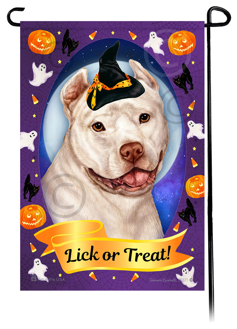 Pit Bull Halloween Howls - Garden Flag