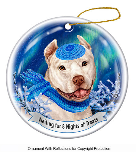Pit Bull Cropped White Ornament