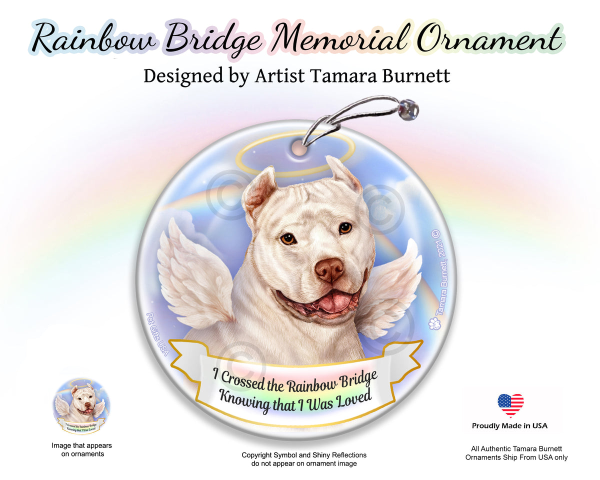 Pit Bull Cropped White Ornament