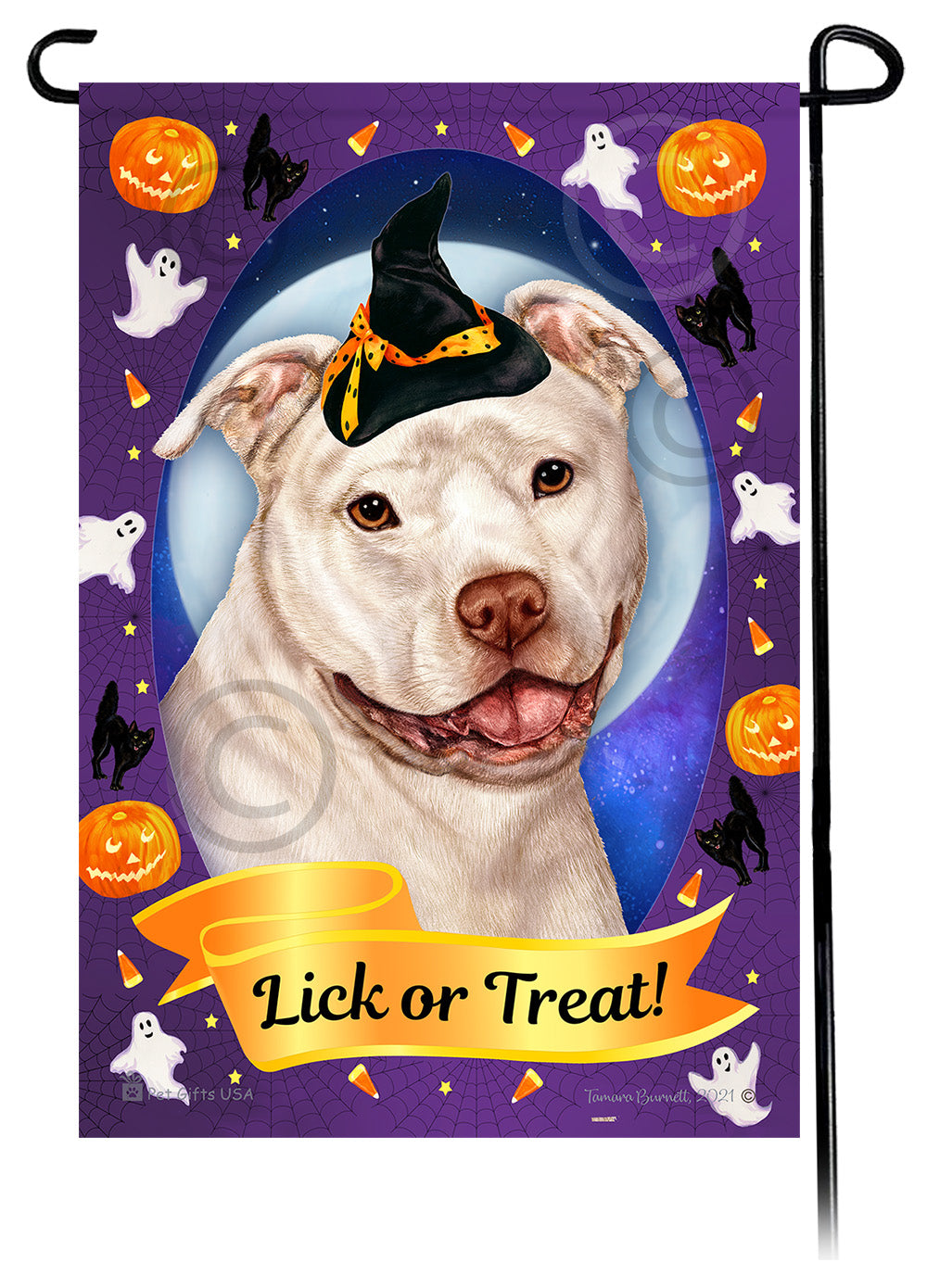 Pit Bull Halloween Howls - Garden Flag