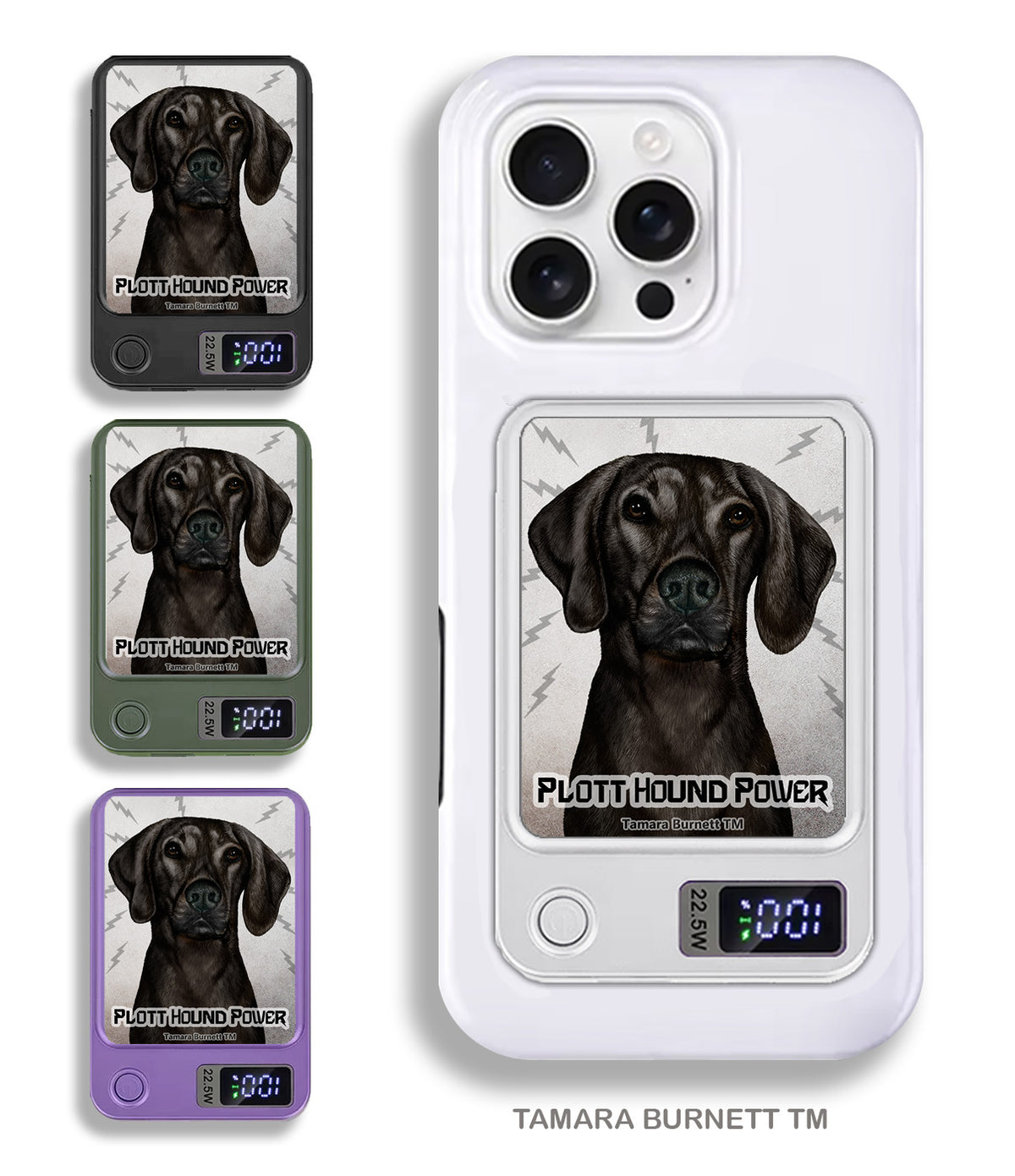 Plott Hound Black Phone Bank Wireless Charger