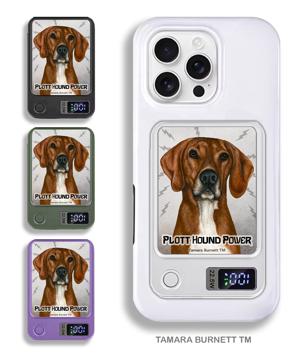 Plott Hound Red and White Phone Bank Wireless Charger