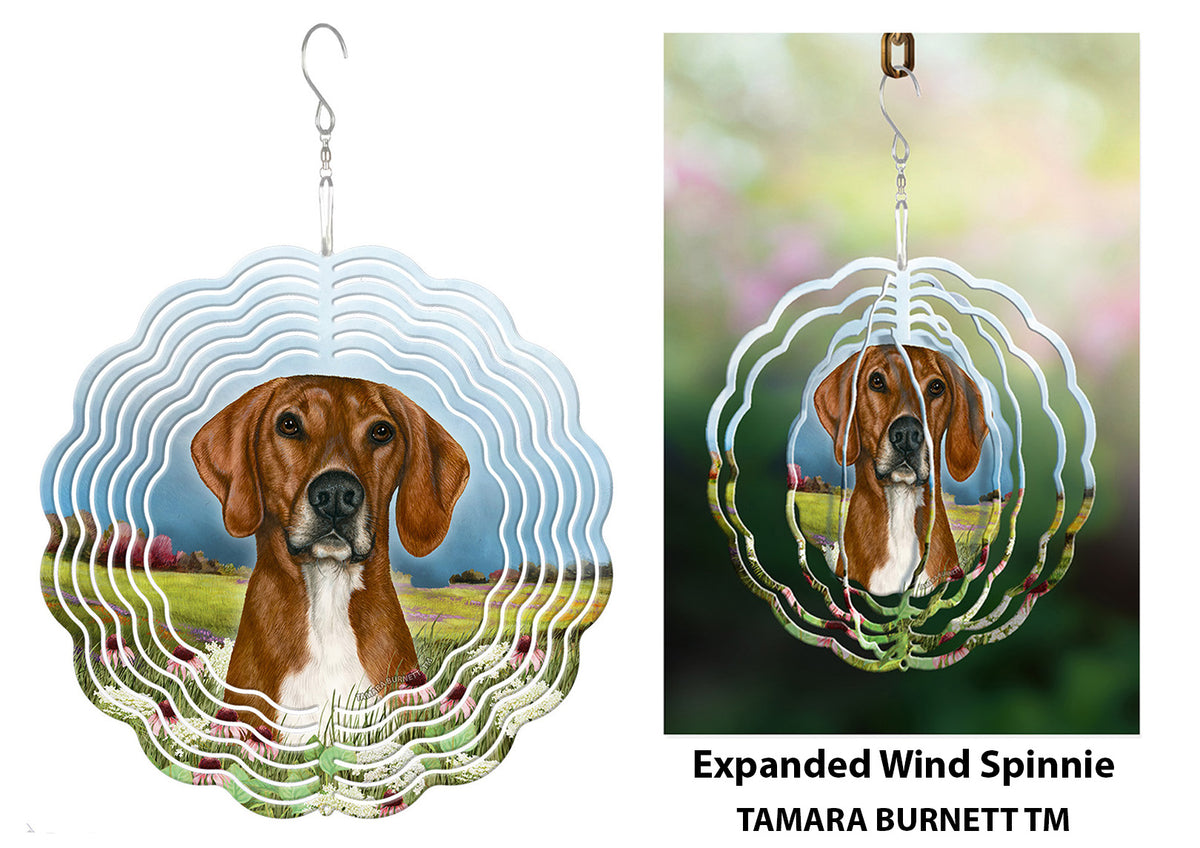 Plott Hound Red and White Wind Spinner