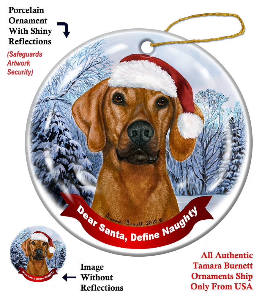 Plott Hound - Dear Santa, Define Naughty Christmas Ornament