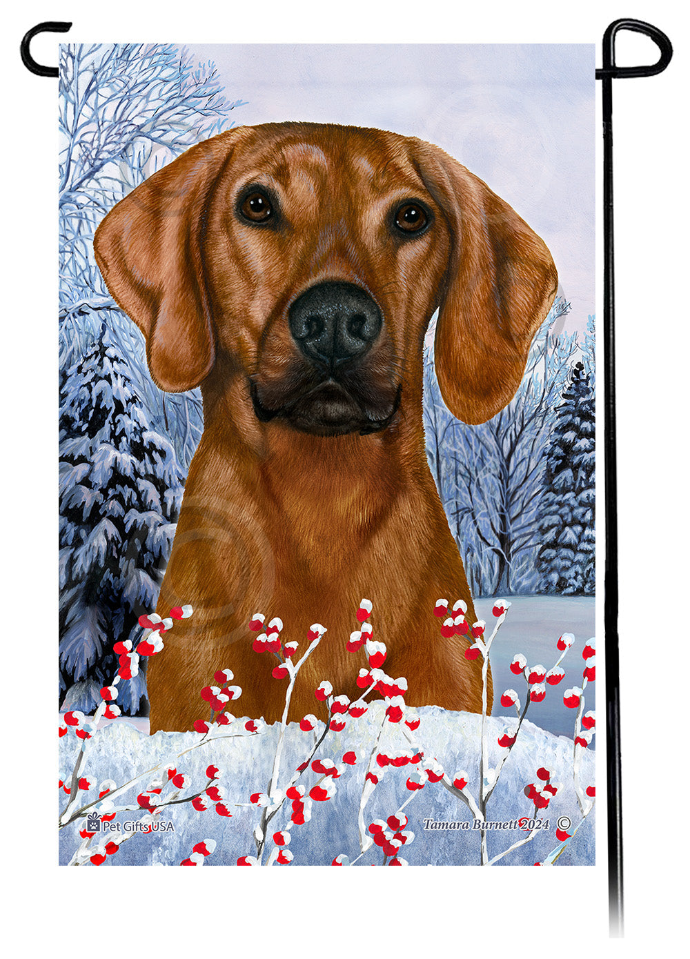Plott Hound Winterberries - Garden Flag