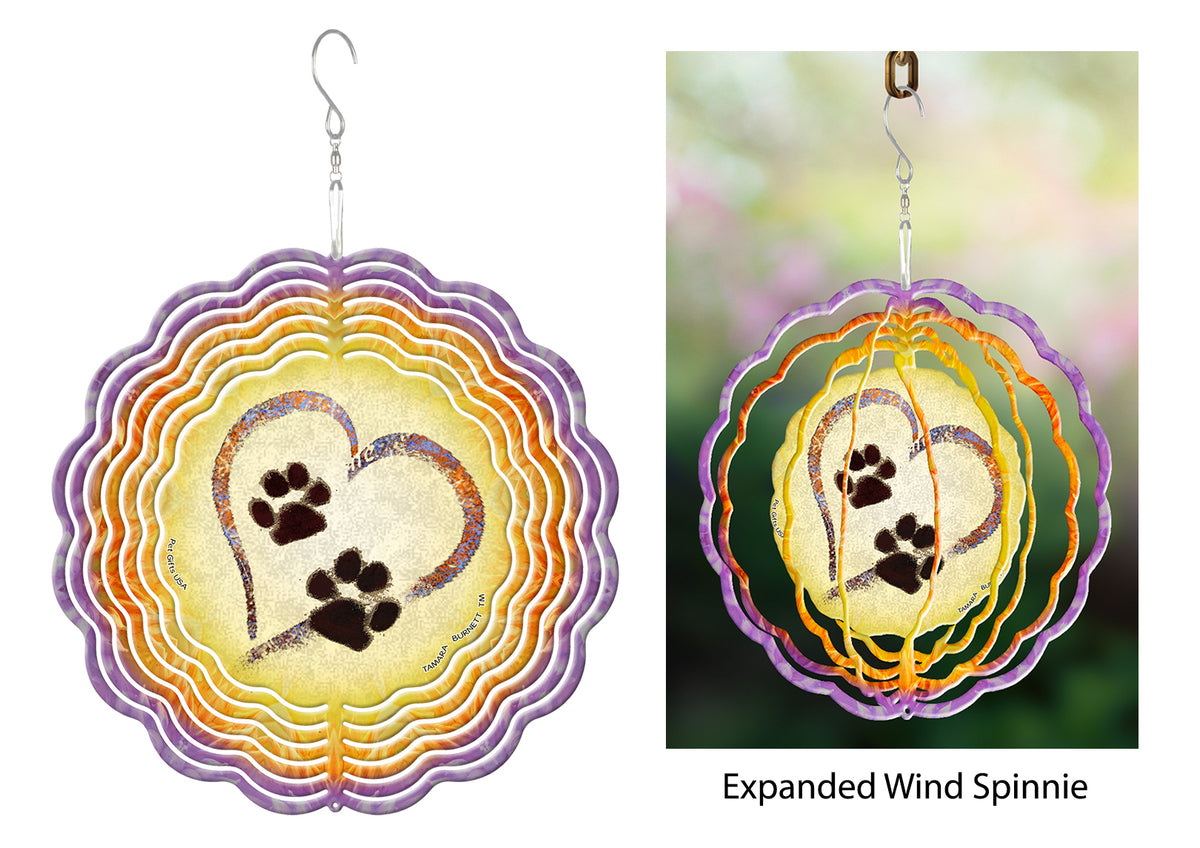 Purple Paw Marks On My Heart Wind Spinner