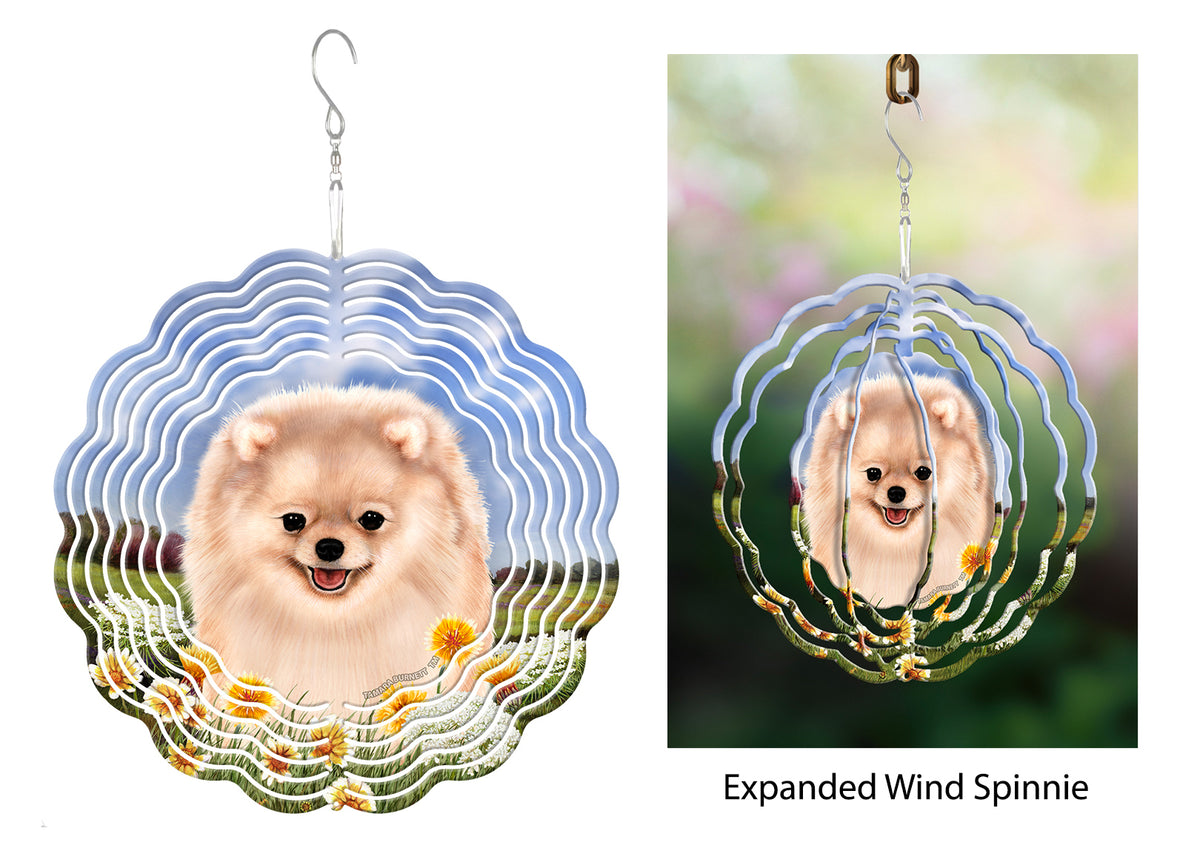 Pomeranian Cream Wind Spinner